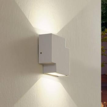 Lindby LED kültéri fali lámpa Fendir, fehér, alumínium, 10,5 cm kép