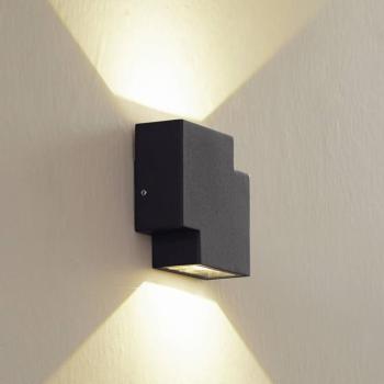 Lindby LED kültéri fali lámpa Fendir, fekete, alumínium, 10,5 cm kép