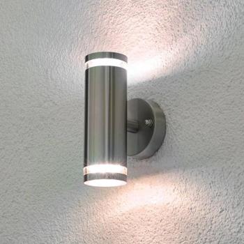 Lindby LED kültéri falilámpa Tiberius, rozsdamentes acél, fel/le, IP44 kép