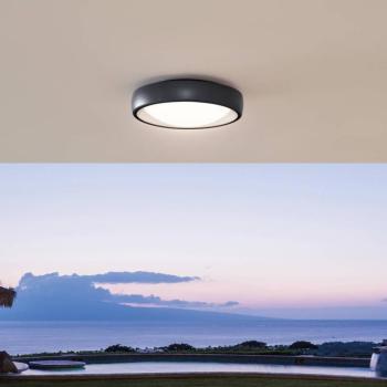 Lindby LED kültéri mennyezeti lámpa Niniel, fekete, Ø 25 cm kép