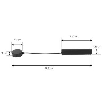 Lindby LED meghajtó Lumaro, fekete, hossza 67,5 cm, 100W kép