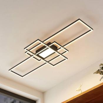 Lindby LED mennyezeti lámpa Caitlin, antracit, fém, 105cm kép