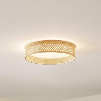 Lindby LED mennyezeti lámpa Eilif, bambusz, Ø 40 cm kép