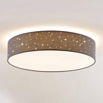Lindby LED mennyezeti lámpa Ellamina, Ø 60 cm, antracit, textil kép