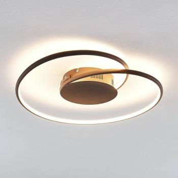 Lindby LED mennyezeti lámpa Joline, Ø 45 cm, rozsdabarna, fém kép