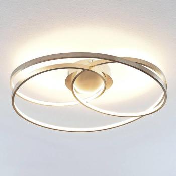Lindby LED mennyezeti lámpa Joline, Ø 60 cm, nikkel színű, fém kép