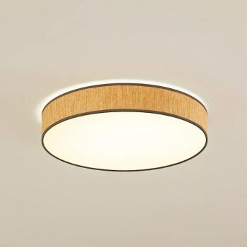 Lindby LED mennyezeti lámpa Jutis, bézs, tengeri moszat, Ø 50 cm kép