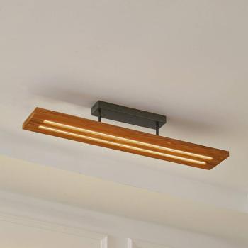 Lindby LED mennyezeti lámpa Nesaja, fekete, fa, 98cm, fényerőszabályozható kép