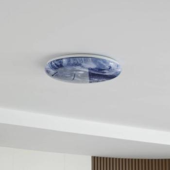 Lindby LED mennyezeti lámpa Orbi, 48 cm, kék/fehér, műanyag kép