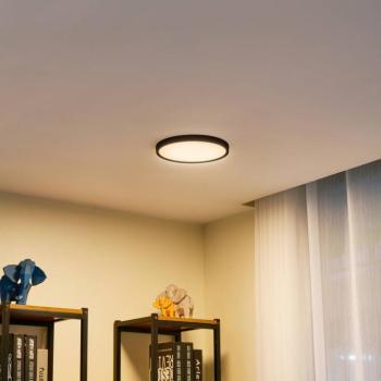 Lindby LED mennyezeti lámpa Pravin, Ø 23 cm, CCT, fekete kép