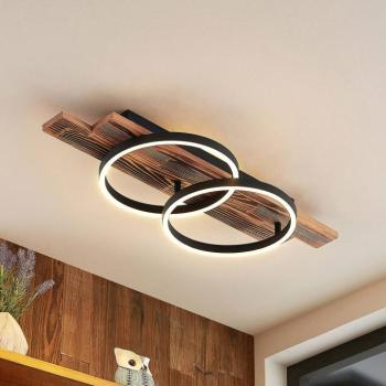 Lindby LED mennyezeti lámpa Sentoa, fa, 75 cm hosszú, 3,000 K kép