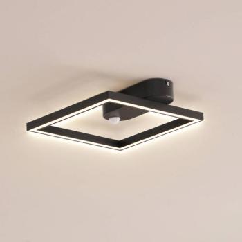 Lindby LED mennyezeti lámpa Yulla, 34 cm, fekete, szenzoros, szenzoros kép