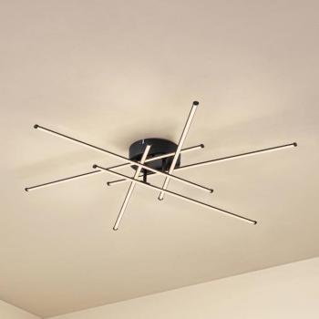 Lindby LED mennyezeti világítás Elviano, Ø 80 cm, fekete, 3000 K kép