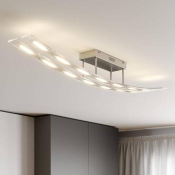 Lindby LED mennyezeti világítás Jarda, üveg, 134 cm hosszú, dimmelhető kép