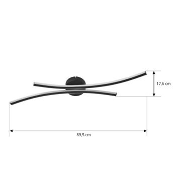 Lindby LED mennyezeti világítás Ravion, 90 cm, fekete, 3000 K kép