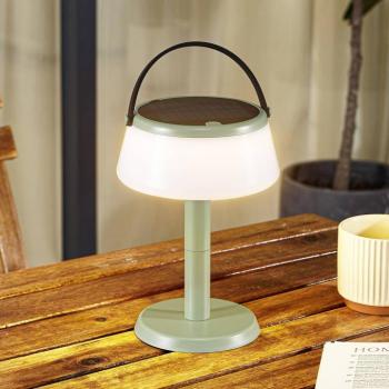 Lindby LED napelemes asztali lámpa Mikkel, zöld, fényerőszabályozható kép