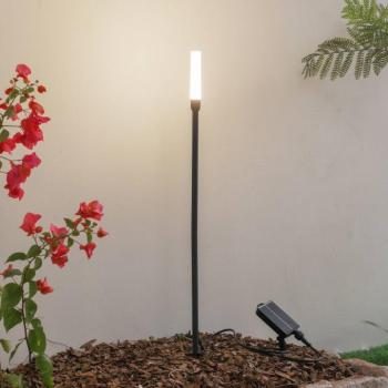 Lindby LED napelemes lámpa Balian, fekete, alumínium, 3,000 K kép