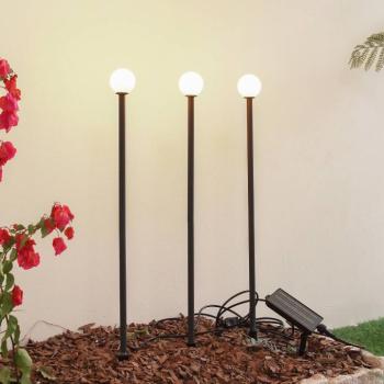 Lindby LED napelemes lámpa Freydis, 3 darabos készlet, fekete, 2,000 K kép