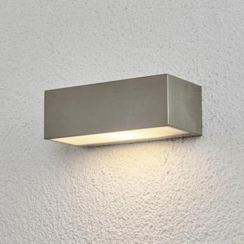 Lindby Leonora kültéri fali lámpa, 20 cm, szögletes, rozsdamentes acél kép
