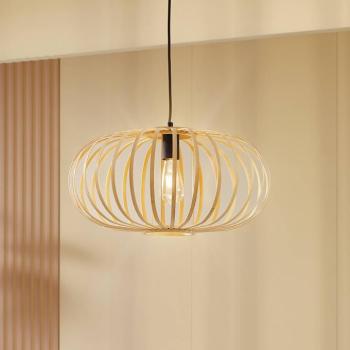 Lindby lógó világítás Lielle, természetes bambusz, Ø 50 cm kép