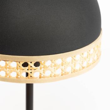 Lindby Lonnaris asztali lámpa, rattan, fekete kép