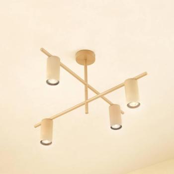 Lindby mennyezeti lámpa Marilou, bézs, 4 lámpás, Ø 70 cm kép