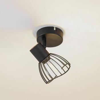 Lindby mennyezeti lámpa Piena, fekete, 1-lámpás, fém, Ø 9.3cm kép