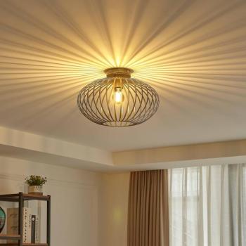 Lindby mennyezeti lámpa Rosalea, mész színű, fém, 40cm, E27 kép