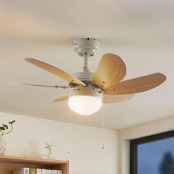 Lindby mennyezeti ventilátor Minja, fehér, fa kép
