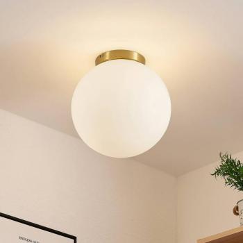 Lindby Meriala mennyezeti lámpa sárgaréz, üveg Ø 30cm kép
