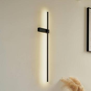 Lindby Natsumi LED-es fali lámpa, fekete, alumínium, 90 cm kép