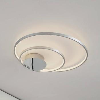 Lindby Nerwin LED mennyezeti lámpa, 65 cm, kerek, alumínium/króm kép