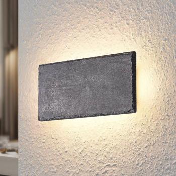 Lindby Peetu LED-es fali lámpa, 22 cm hosszú, pala, fényerőszabályzóval kép