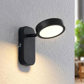 Lindby reflektor Vesim, fekete, 1 lámpás, 15 cm magas, vas, 1 db kép