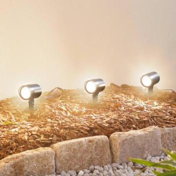 Lindby Smart LED földi tüskés reflektor Nycta, RGB, Tuya, 3 darabos készlet kép