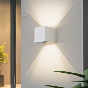 Lindby Smart LED kültéri fali lámpa Dara, 10 cm, fehér, CCT Tuya kép