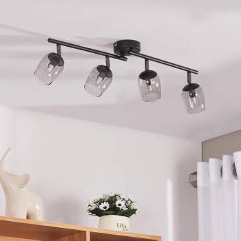 Lindby Spot Katjana, 4-lámpás, 70,5 cm hosszú, füstölt üveg, füstölt üveg kép