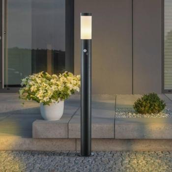 Lindby Statius fali lámpa, antracit/fehér, érzékelő, 100cm kép