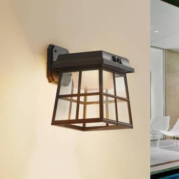 Lindby szolár LED-es fali lámpa Latarka, magasság 24 cm, érzékelővel kép