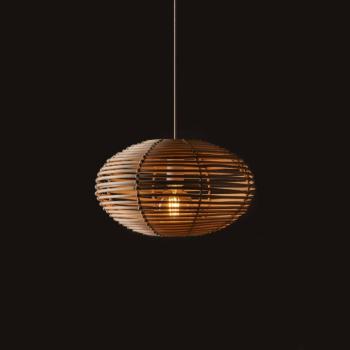 Lógó világítás RATTAN, Ø 40 cm, természetes barna, rattan, E27 kép