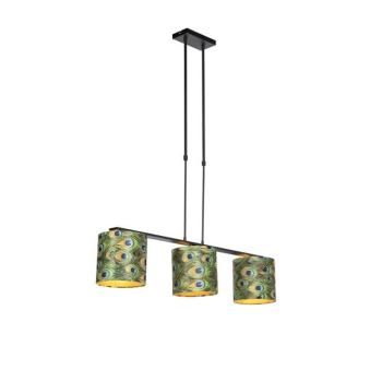 Lógólámpa bársony árnyékolókkal páva mintával arannyal 20 cm - Combi 3 Deluxe kép