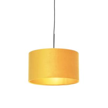 Lógólámpa bársony árnyékolóval okker arannyal 35 cm - Combi kép