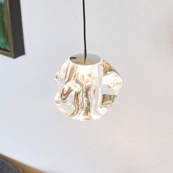 LOOM DESIGN LED-es függőlámpa Ice Ball, króm/tiszta, Ø 10,5 cm kép