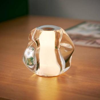 LOOM DESIGN LED-es újratölthető asztali lámpa Ice Ball, króm, Ø 10,5 cm kép