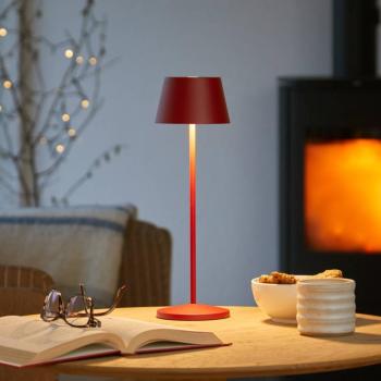 LOOM DESIGN LED-es újratölthető teraszlámpa Modi rubinvörös 36 cm CCT kép
