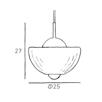 Lotus függőlámpa, átlátszó, Ø 25 cm, üveg, fúvott, szájjal fúvott kép