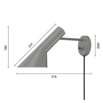 Louis Poulsen AJ design fali lámpa szürke kép