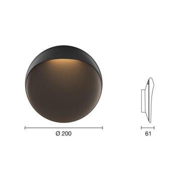 Louis Poulsen Flindt LED-es fali lámpa, fekete 2,700 K Ø 20 cm kép