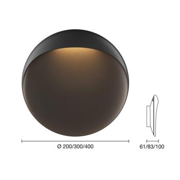 Louis Poulsen Flindt LED fali lámpa, fekete 3,000 K Ø 40 cm kép