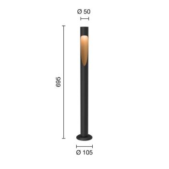 Louis Poulsen útvilágítás Flindt, 940 fekete 70 cm-es talp 24 V kép